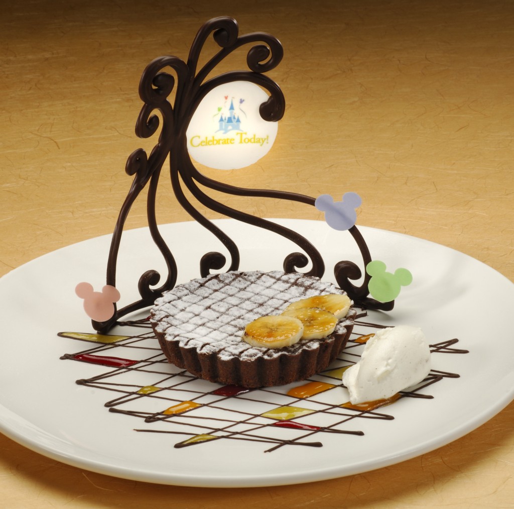 Warm Banana-Chocolate Torte with Vanilla Ice Cream - Photo by Disney