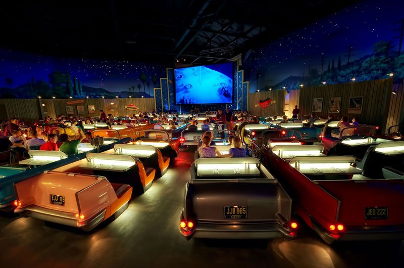 Car/Tables @ Sci-Fi Dine-In Photo by Disney