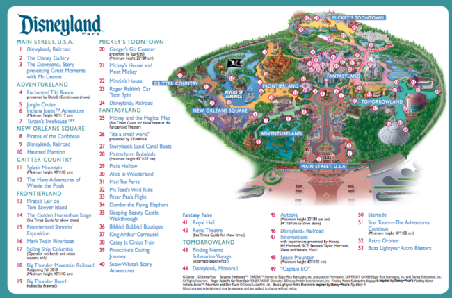 Disneyland Park Map