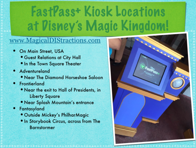 FastPass+ Kiosk Locations at Disney's Magic Kingdom Park