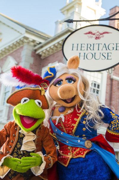 Beginning in October 2016, the Muppets will star in an all-new live show at Magic Kingdom Park, called “The Muppets Present… Great Moments in American History.” Sam Eagle, the fiercely patriotic American eagle, will join Kermit the Frog, Miss Piggy, Fozzie Bear, The Great Gonzo and James Jefferson, town crier of Liberty Square, as they gather outside The Hall of Presidents to present historical tales in hysterical Muppets fashion. (Chloe Rice, photographer)