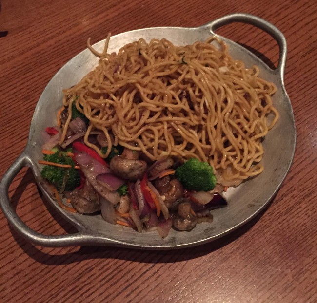 Noodles tossed in Teriyaki sauce with fresh grilled vegetables
